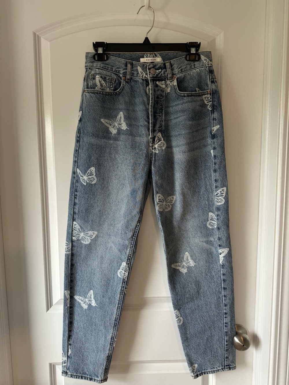 PacSun High-Waisted Butterfly Print Whimsical Festival Jeans
